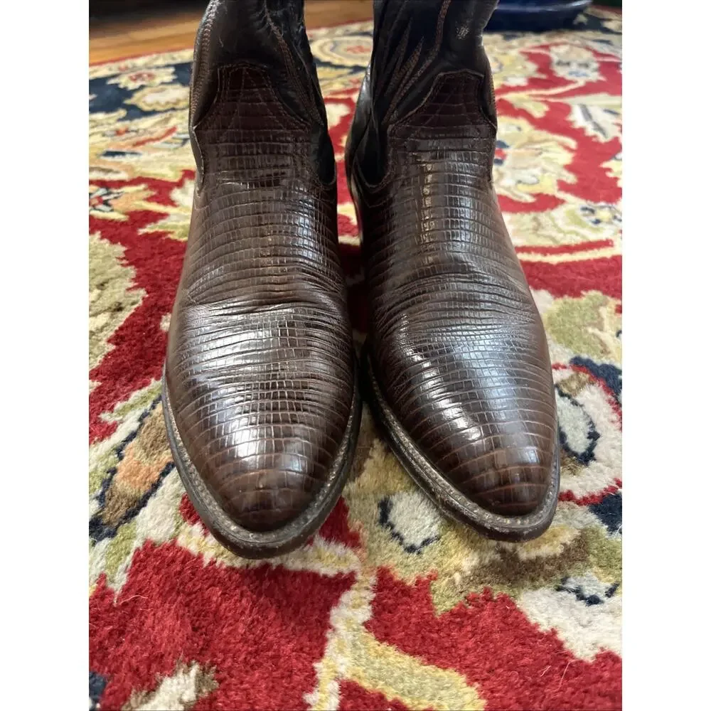 Billy Boots Mens Cowboy Western Boots Embossed Leather US 8 Mex 27 Crocodile